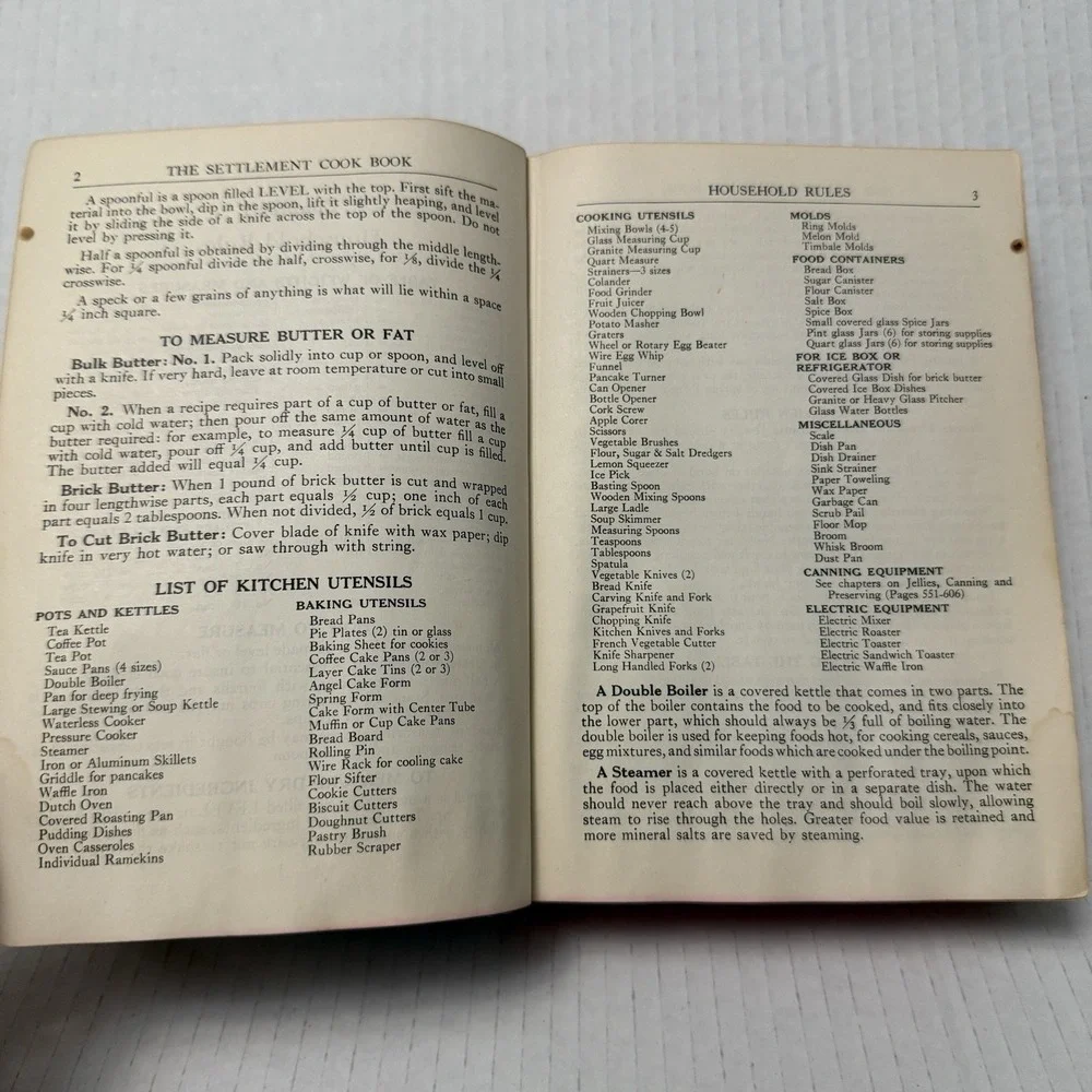 The Settlement Cookbook 1940‎ Mrs. Simon Kander 23rd Edition Vintage Recipes